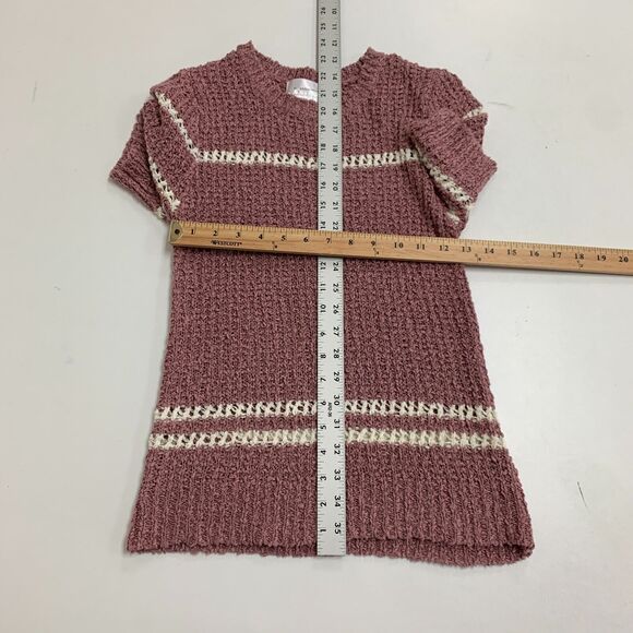 Anthropologie Gwen Textured Knit Tee Womens XS Extra Small Fitted Mid Sleeves - Picture 6 of 13